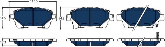 TRW GDB3317BTE - Комплект спирачно феродо, дискови спирачки vvparts.bg