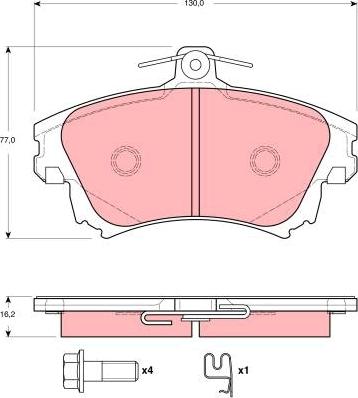 TRW GDB3389 - Комплект спирачно феродо, дискови спирачки vvparts.bg