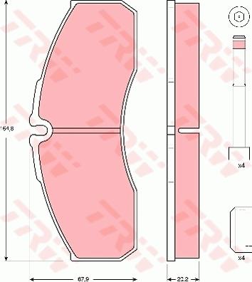 TRW GDB3385 - Комплект спирачно феродо, дискови спирачки vvparts.bg