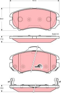 TRW GDB3386 - Комплект спирачно феродо, дискови спирачки vvparts.bg