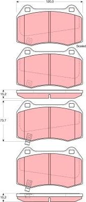 TRW GDB3381 - Комплект спирачно феродо, дискови спирачки vvparts.bg