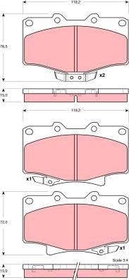 TRW GDB3383 - Комплект спирачно феродо, дискови спирачки vvparts.bg