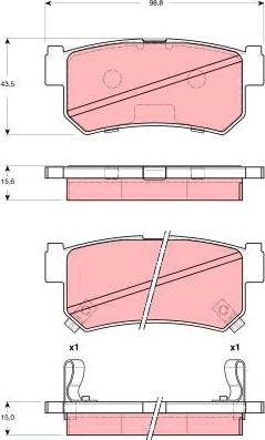 TRW GDB3382 - Комплект спирачно феродо, дискови спирачки vvparts.bg