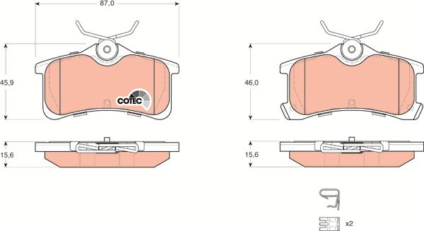 TRW GDB3334 - Комплект спирачно феродо, дискови спирачки vvparts.bg