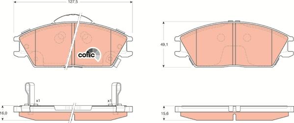 TRW GDB3331 - Комплект спирачно феродо, дискови спирачки vvparts.bg