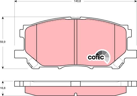 TRW GDB3338AT - Комплект спирачно феродо, дискови спирачки vvparts.bg