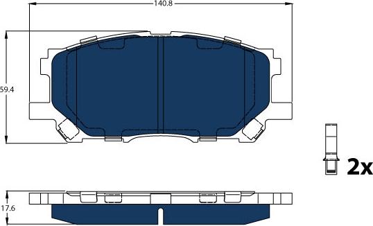 TRW GDB3338BTE - Комплект спирачно феродо, дискови спирачки vvparts.bg