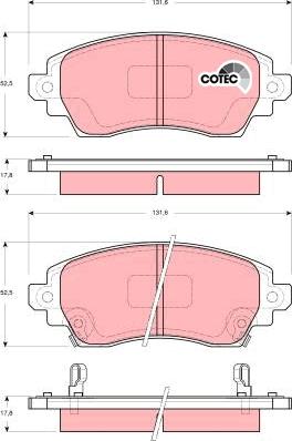 TRW GDB3333 - Комплект спирачно феродо, дискови спирачки vvparts.bg