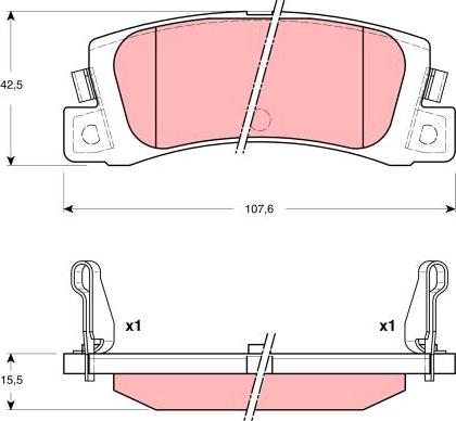 TRW GDB3329 - Комплект спирачно феродо, дискови спирачки vvparts.bg