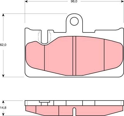 TRW GDB3323 - Комплект спирачно феродо, дискови спирачки vvparts.bg