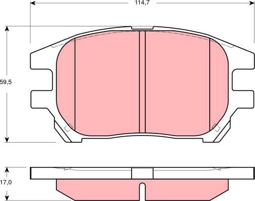 TRW GDB3379 - Комплект спирачно феродо, дискови спирачки vvparts.bg