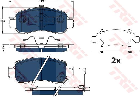 TRW GDB3376BTE - Комплект спирачно феродо, дискови спирачки vvparts.bg