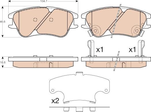 TRW GDB3377 - Комплект спирачно феродо, дискови спирачки vvparts.bg