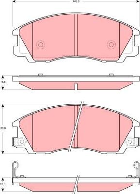 TRW GDB3299 - Комплект спирачно феродо, дискови спирачки vvparts.bg