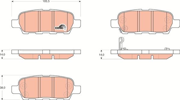 TRW GDB3294 - Комплект спирачно феродо, дискови спирачки vvparts.bg