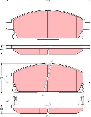 TRW GDB3295 - Комплект спирачно феродо, дискови спирачки vvparts.bg