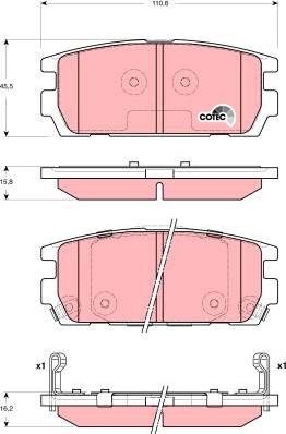 TRW GDB3296 - Комплект спирачно феродо, дискови спирачки vvparts.bg