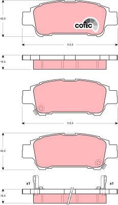 TRW GDB3249AT - Комплект спирачно феродо, дискови спирачки vvparts.bg