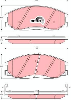 TRW GDB3244 - Комплект спирачно феродо, дискови спирачки vvparts.bg