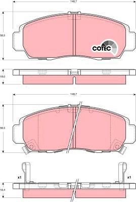 TRW GDB3240 - Комплект спирачно феродо, дискови спирачки vvparts.bg