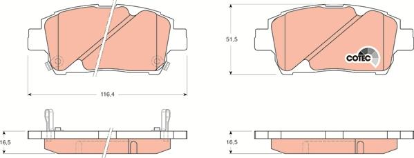 TRW GDB3242 - Комплект спирачно феродо, дискови спирачки vvparts.bg