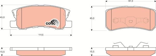 TRW GDB3247 - Комплект спирачно феродо, дискови спирачки vvparts.bg