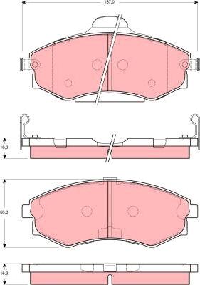 TRW GDB3259 - Комплект спирачно феродо, дискови спирачки vvparts.bg