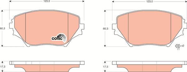 TRW GDB3251 - Комплект спирачно феродо, дискови спирачки vvparts.bg