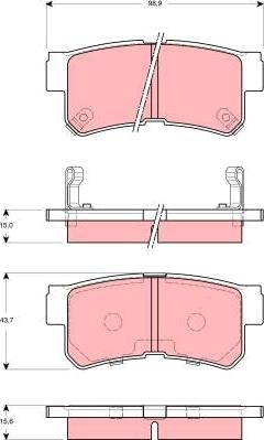 TRW GDB3258 - Комплект спирачно феродо, дискови спирачки vvparts.bg