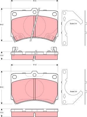 TRW GDB3252 - Комплект спирачно феродо, дискови спирачки vvparts.bg