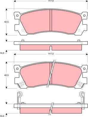 TRW GDB3264 - Комплект спирачно феродо, дискови спирачки vvparts.bg