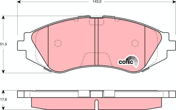 TRW GDB3265 - Комплект спирачно феродо, дискови спирачки vvparts.bg