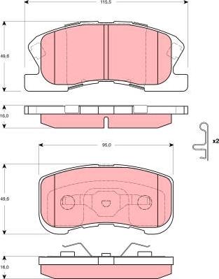 TRW GDB3266 - Комплект спирачно феродо, дискови спирачки vvparts.bg