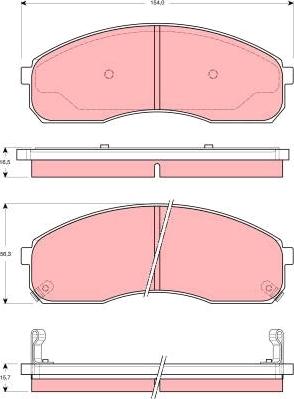 TRW GDB3261 - Комплект спирачно феродо, дискови спирачки vvparts.bg