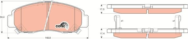 TRW GDB3268 - Комплект спирачно феродо, дискови спирачки vvparts.bg