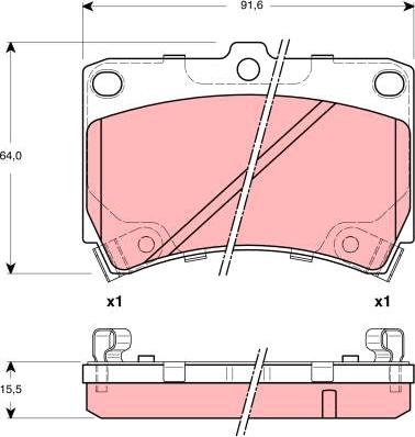 TRW GDB3262 - Комплект спирачно феродо, дискови спирачки vvparts.bg