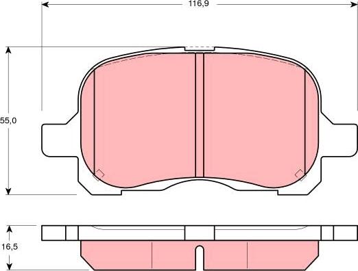 TRW GDB3204 - Комплект спирачно феродо, дискови спирачки vvparts.bg