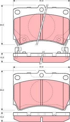 TRW GDB3206 - Комплект спирачно феродо, дискови спирачки vvparts.bg