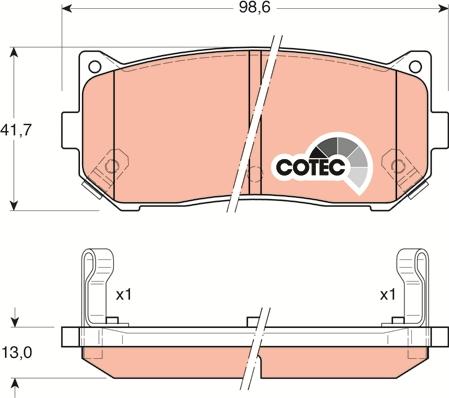 TRW GDB3203 - Комплект спирачно феродо, дискови спирачки vvparts.bg