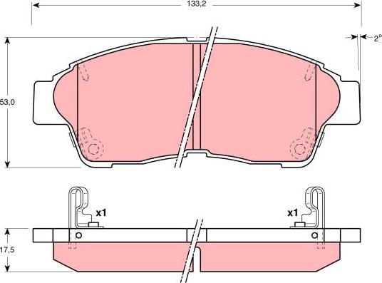 TRW GDB3207 - Комплект спирачно феродо, дискови спирачки vvparts.bg