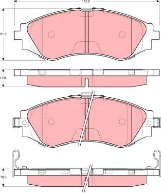 TRW GDB3216 - Комплект спирачно феродо, дискови спирачки vvparts.bg