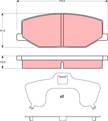 TRW GDB3210 - Комплект спирачно феродо, дискови спирачки vvparts.bg