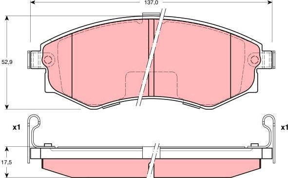 TRW GDB3211 - Комплект спирачно феродо, дискови спирачки vvparts.bg