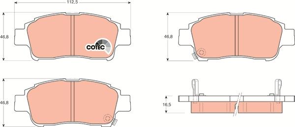 TRW GDB3218AT - Комплект спирачно феродо, дискови спирачки vvparts.bg