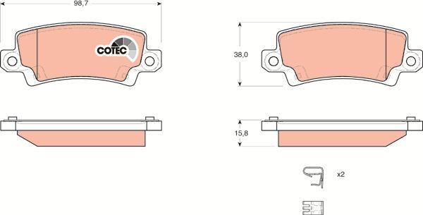 TRW GDB3289 - Комплект спирачно феродо, дискови спирачки vvparts.bg