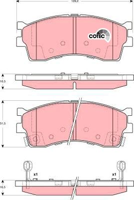 TRW GDB3285 - Комплект спирачно феродо, дискови спирачки vvparts.bg