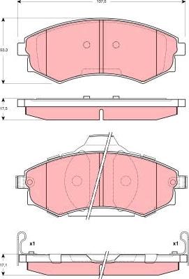 TRW GDB3283 - Комплект спирачно феродо, дискови спирачки vvparts.bg