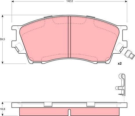 TRW GDB3230AT - Комплект спирачно феродо, дискови спирачки vvparts.bg