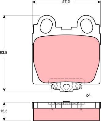 TRW GDB3233 - Комплект спирачно феродо, дискови спирачки vvparts.bg