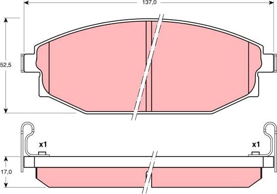 TRW GDB3232 - Комплект спирачно феродо, дискови спирачки vvparts.bg